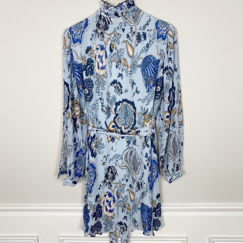 Tory Burch Floral Paisley Mini Dress in White and Blue - Picture 5 of 5